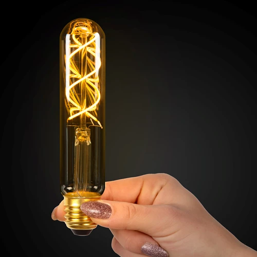 Lucide T32 - Glühfadenlampe - Ø 3 cm - LED Dim. - E27 - 1x4,9W 2200K - Amber - Atmosphäre 1